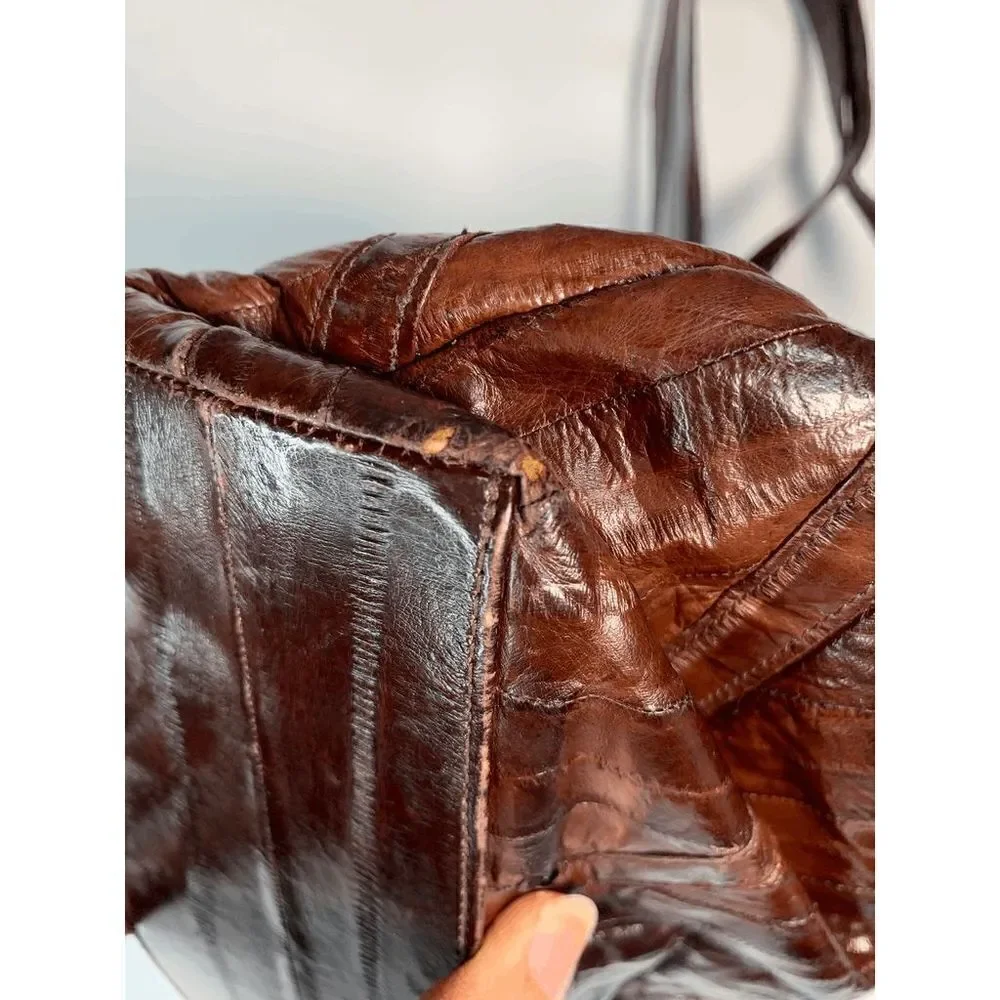 Vintage Eel Skin Hong Kong Shoulder Purse 8x12